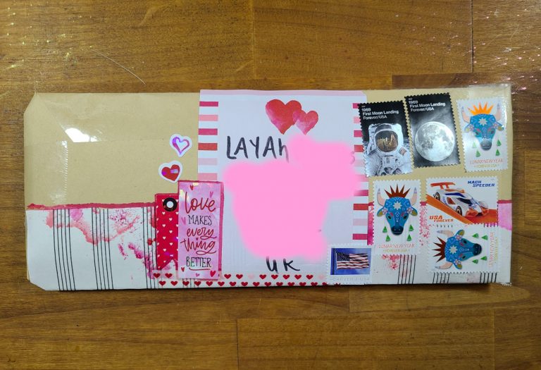 Finished Valentines Envelope for Happy Mail