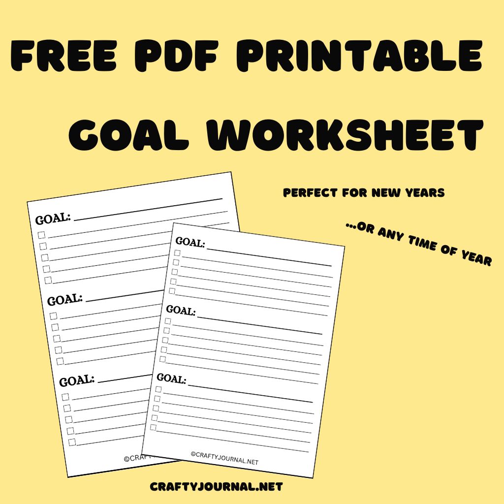 THUMBNAIL FOR FREE PDF PRINTABLE GOAL WORKSHEET